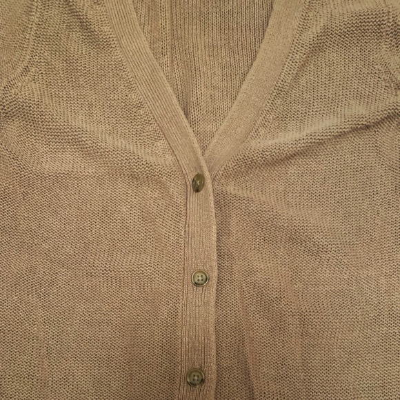 NWOT Good Quality Knit Tan Button Up Cardigan Sweater - Picture 6 of 6